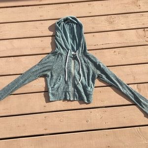 Out from Under Light Blue Cropped Cozy Hoodie